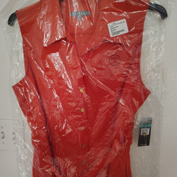Sharango orange Dress size 16 PLUS SIZE VIBRANT COLOR OFFICE SIREN CLASSICE FUN - Picture 1 of 7